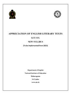 APPRECIATION OF ENGLISH LITERARY TEXTS