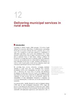 Delivering municipal services in rural ... - National Treasury