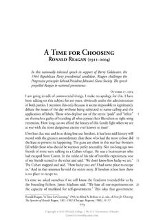 A Time for Choosing - Constitution Reader