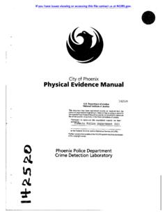 City of Phoenix Physical Evidence Manual