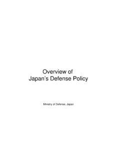 Overview of Japan’s Defense Policy - MOD