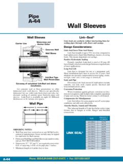 Pipe A-44 Wall Sleeves - E.J. Prescott, Inc