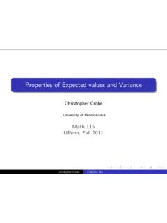 Properties of Expected values and Variance