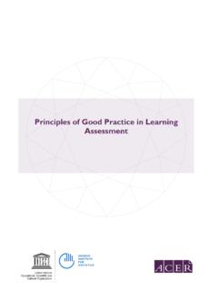 Principles of Good Practice in Learning Assessment