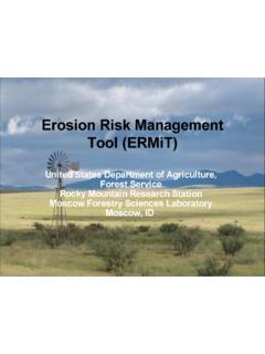 Erosion Risk Management Tool (ERMiT) - USDA ARS