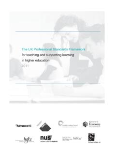The UK Professional Standards Framework for teaching and ...