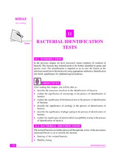 11 BACTERIAL IDENTIFICATION TESTS