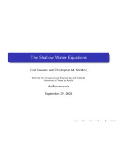 The Shallow Water Equations - University of Texas at Austin