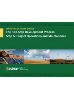 Step 5: Project Operations and Maintenance - Energy