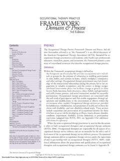 OCCUPATIONAL THERAPY PRACTICE FRAMEWORK …