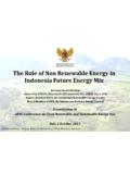 The Role of Non Renewable Energy in Indonesia …