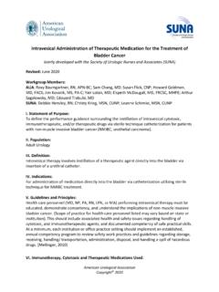Intravesical Administration of Therapeutic Medication for ...