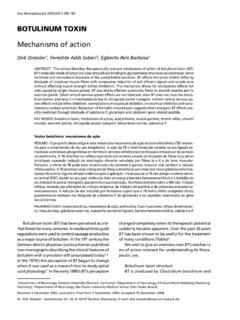 BOTULINUM TOXIN Mechanisms of action - SciELO