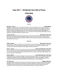 Year 2011 US Martial Arts Hall of Fame Inductees