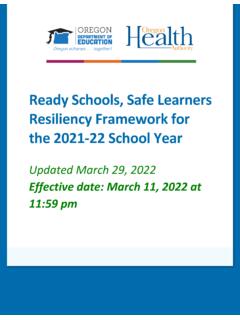 Ready Schools, Safe Learners Resiliency Framework for the ...
