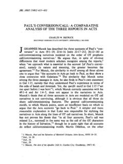 PAUL'S CONVERSION/CALL: A COMPARATIVE …