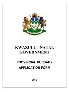 KWAZULU - NATAL GOVERNMENT - kzndhs.gov.za