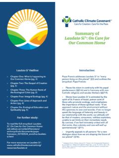 Summary of Laudato Si’1: On Care for Our Common Home