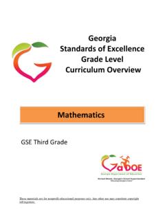 Third Grade - Grade Level Overview - Georgia Standards
