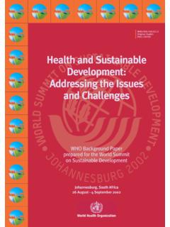 Health and Sustainable Development: Addressing the Issues ...