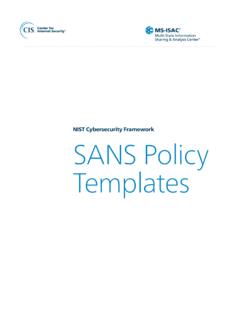 NIST Cybersecurity Framework SANS Policy Templates