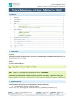 [P] Fentanyl Subcutaneous &amp; Nasal - Palliative Care (Adults)