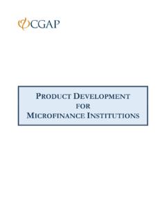 Product Development for Microfinance - CGAP