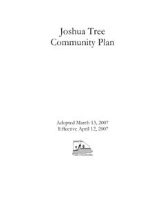 Joshua Tree Community Plan - San Bernardino County