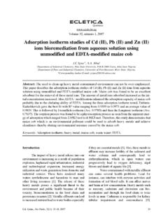 Adsorption isotherm studies of Cd (II), Pb (II) and …