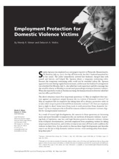 Employment Protection for Domestic Violence Victims