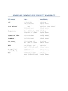 RENSSELAER COUNTY ONLINE AVAILABILITY - …