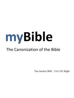 The Canonization of the Bible - Anchored Resources