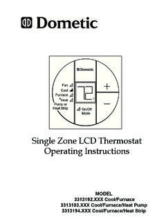 Single Zone LCD Thermostat Operating Instructions