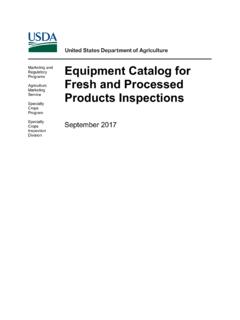 Ma Regulatory Equipment Catalog for Fresh and Processed ...