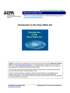 Watershed Academy Web - Introduction to the Clean Water …