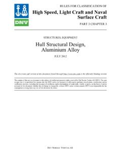 STRUCTURES, EQUIPMENT Hull Structural Design, Aluminium …