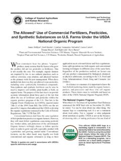The Allowed* Use of Commercial Fertilizers, Pesticides ...