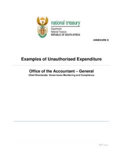 Examples of Unauthorised Expenditure