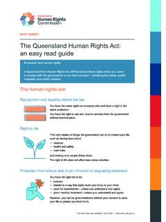 The Queensland Human Rights Act: an easy read guide