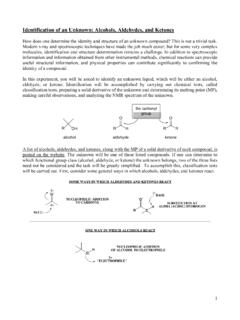 Identification of an Unknown – Alcohols, Aldehydes, and ...