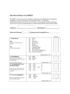 Mini-Mental-Status-Test (MMST)