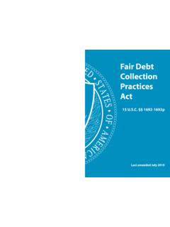 Fair Debt Collection Practices Act - Federal Trade …