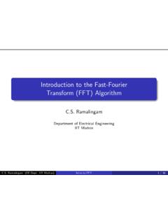 Introduction to the Fast-Fourier Transform (FFT) Algorithm