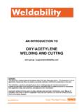 OXY/ACETYLENE WELDING AND CUTTNG - Weldability | Sif