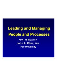 Leading and Managing People and Processes