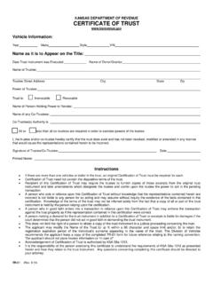 TR-81 Certificate of Trust Rev 0915 - Kansas Department of ...