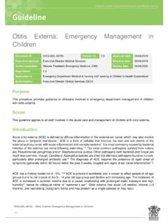 Otitis Externa: Emergency Management in Children
