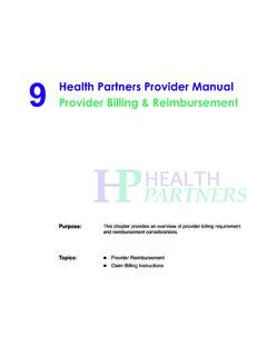 9 Health Partners Provider Manual Provider Billing ...