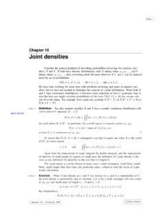 Chapter 10 Joint densities - Yale University