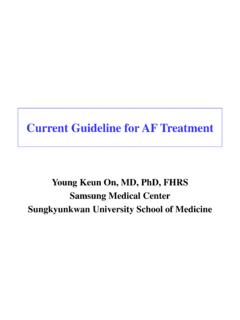 Current Guideline for AF Treatment - 대한내과학회